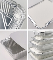 Contenants alimentaires jetables rectangulaires écologiques de 700 ml (24 oz) en PET de qualité alimentaire avec feuille d'aluminium pour la restauration rapide et les desserts