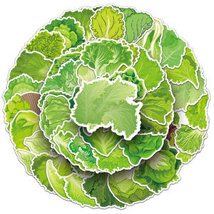 50pcs haute qualité dessin animé décoration autocollants Graffiti étanche légume laitue autocollant - Product Image 1