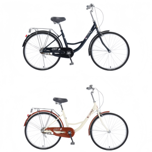 Vélo de ville pour femme en acier à haute teneur en carbone, vintage, 24/<span class=keywords><strong>26</strong></span> pouces, pneus durables, vitesse unique, frein à étrier latéral, vélo classique pour femme - Product Image 6