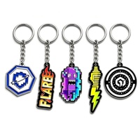 Porte-clés en métal émaillé à thème de jeu, assortiment de breloques vives, pendentif de sac, cadeau souvenir de voyage pour fans de jeux, vente chaude