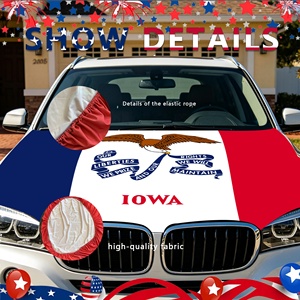 Factory Custom Elastic Car Hood Cover Flag for US Iowa Vehicles Custom Car Flag Patriotic Parade Celebration Bonnet Flag <b>Banner</b> - Product Image 4