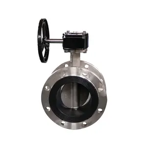 China Valve Supplier High Performance EPDM Rubber Lining Stainless Steel Butterfly Valve With Worm Gear
