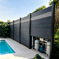 Panneau de clôture extérieur en vinyle 3D WPS WPC brun Guard Wall Palisade avec poteau, résistant aux intempéries, pour usage résidentiel