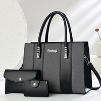 Tas Kombinasi Tiga Bagian Model Splicing, Tas Selempang Bahu Tunggal, Tas Tote Kapasitas Besar untuk Wanita