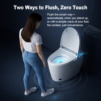 WC intelligent automatique en céramique à poser au sol avec bidet autonettoyant et lavage automatique pour salle de bain