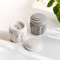 Bougie parfumée artisanale personnalisable en relief romain, pot en cire de soja de luxe, écologique, longue durée, aromathérapie, décoration d'intérieur, cadeau OEM