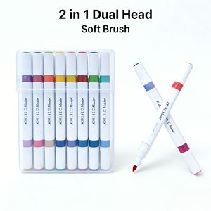 Marqueurs acryliques à double pointe, 24, 48, 72 couleurs, non toxiques, personnalisables, à base d'eau, OEM, pour peinture sur plusieurs surfaces - Product Image 2