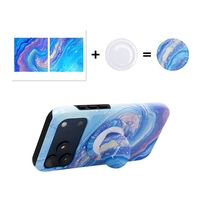 Casing Sublimasi 3D untuk Dudukan Ponsel Magnetik, Film PC Berlapis Khusus, Transfer Panas, Cincin Magnet Ponsel, DIY LOGO