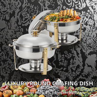 Ensemble de réchauds de luxe RRR avec couvercle en acier inoxydable, alimenté au gaz, pour buffets, traiteurs, hôtels et restaurants