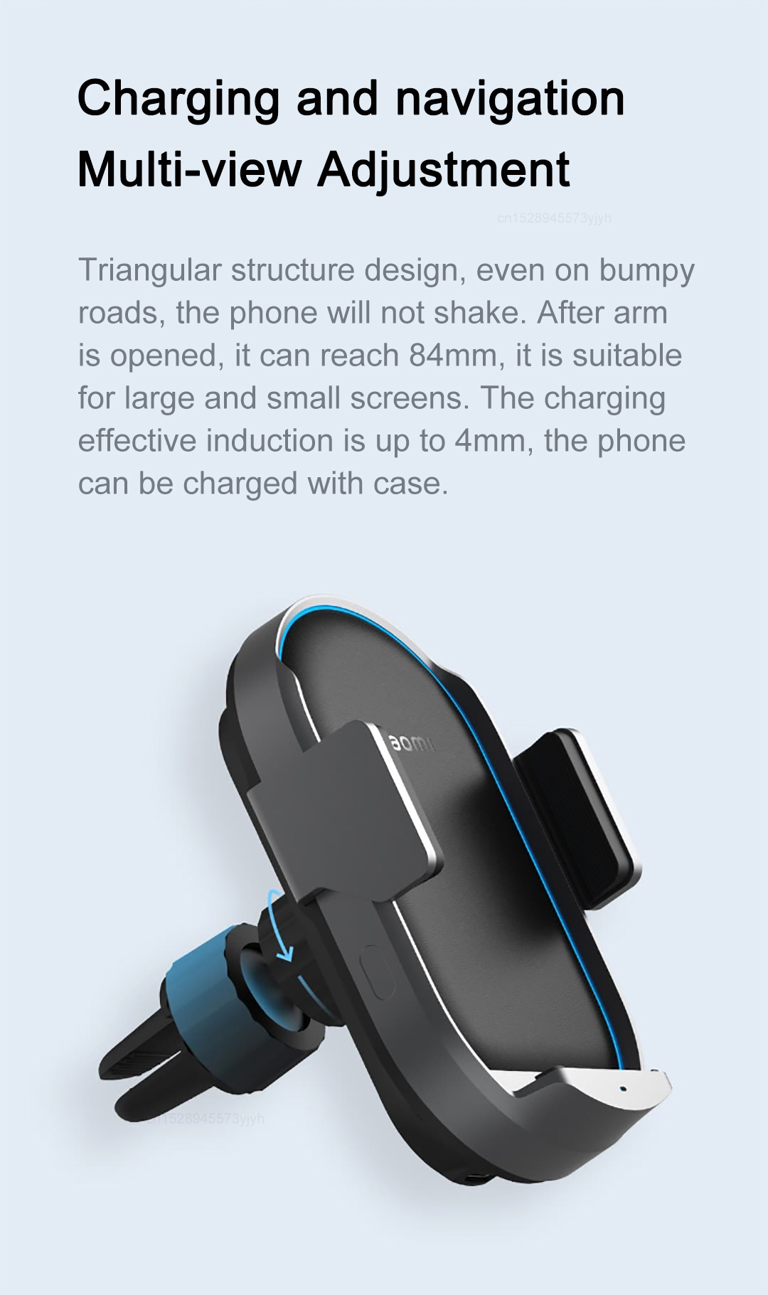 Mi Car Wireless Charger Pro 50W Max Wireless Flash Charging Automatic Sensor Stretching Smart Cooling Phone Holder Mount