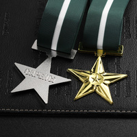 Votre propre usine de médailles personnalisées Pas de minimum Médaille moulée sous pression Or Argent Forme d'étoile Insigne en métal Médaille d'honneur