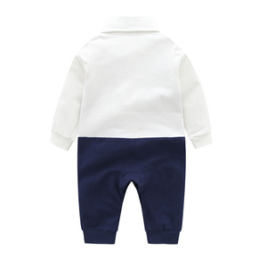 Combinaison bébé garçon à carreaux, style smoking, tenue de gentleman formelle avec nœud papillon pour baptême, combinaison bébé confortable - Product Image 4