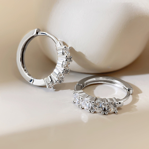 Listos para Enviar al por Mayor, Pendientes de Aro con Circonitas y Baño de Oro de 18K para Mujer - Product Image 5