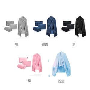 Custom Travel Airplane Bag Nap Shawl Cover Blanket with Buckle Flannel Foldable Casual Double-sided Fleece Storage Blan Blanket - Product Image 5