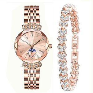 Montre à quartz pour femme, en acier inoxydable, de luxe, avec motif de dessin animé, simple, style pièce de monnaie - Product Image 1