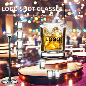 Vasos Cuadrados Clásicos Personalizados al por Mayor con Logotipo Personalizado, Vaso de Vidrio Transparente para Vodka, Tequila, Whisky y Licores - Product Image 5