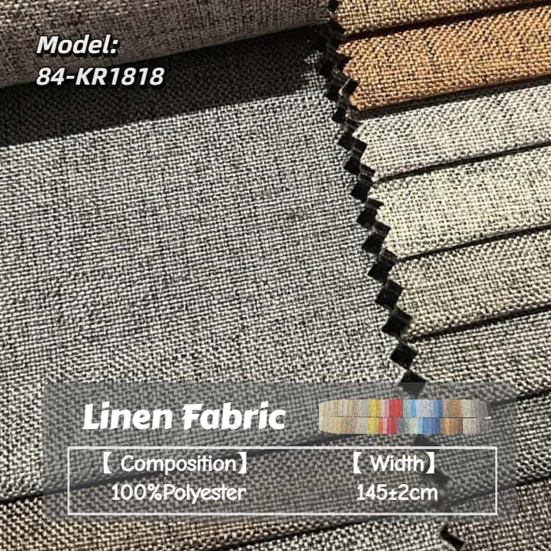 Home Textile 100% Polyester Durable Woven Upholstery Fabric for Sofa Cover Cushion Pillow Home Decor with Linen Look