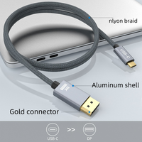 Câble DFX 8K Type C vers DP 1,8 m 4K 144Hz tressé USB C vers DP pour MacBook Surface, moniteur de jeu, projecteur, écran