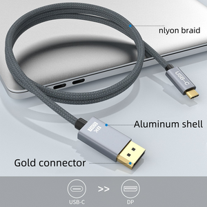 Câble DFX 8K Type C vers <span class=keywords><strong>DisplayPort</strong></span> 1,8 m 4K 144 Hz tressé USB C vers DP pour MacBook Surface Moniteur de jeu Projecteur Écran - Product Image 4