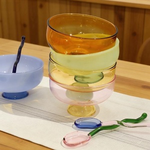 Bol carré en verre à motif martelé, petit bol de Phnom Penh pour desserts, salades de fruits et petit-déjeuner domestiques - Product Image 4