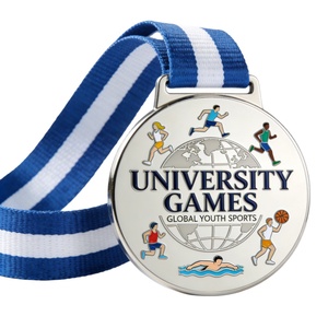 Médaille de compétition sportive universitaire personnalisée en métal émaillé pour jeunes, fabriquée en usine depuis 20 ans - Product Image 1