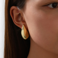 Changda pendientes de moda pendientes de acero inoxidable pvd 18 k bijoux en or goutte d'eau larme dupe boucles d'oreilles