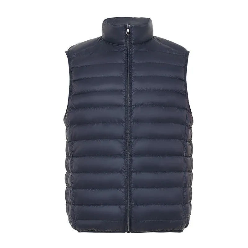 Gilet noir en duvet de canard réversible pour homme, matière légère et facile à emballer, vente en gros