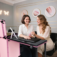 Table à ongles OBOX, géométrique holographique, écologique, pliable, portable, grande capacité, boîte à ongles en nylon pour salon de manucure, studio de beauté