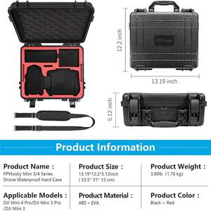 Estuche rígido de doble capa Amazear para DJI Mini 4 Pro, estuche de transporte impermeable DJI Mini 4 Pro - Product Image 6