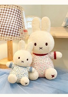 Boneka Kelinci Mia Lucu Biru Merah Super Lembut Bordir Boneka Hewan Hadiah Ulang Tahun 30cm Hadiah Ulang Tahun