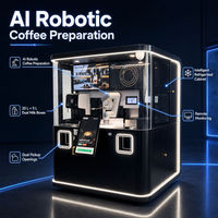 KI-gesteuerter Roboter-Kaffeeautomat Intelligenter Kaffee-Kiosk Automatisierter Espresso- und Latte-Spender für Büro, Einkaufszentrum, Hotel