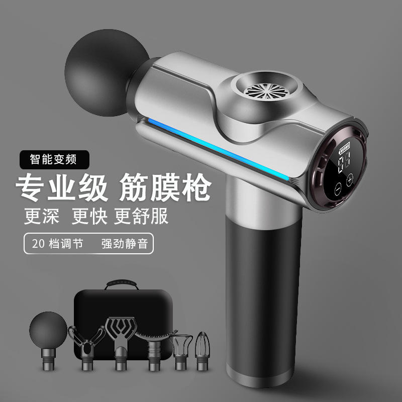 Écran tactile LCD [Argent], 20 niveaux de massage, 6 têtes de massage