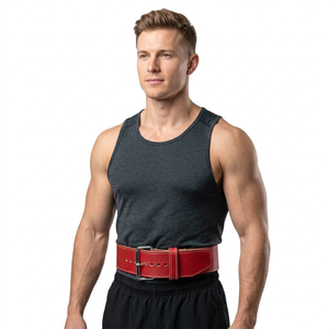 Unisex Heavy Duty Cowhide <b>Weight</b> Lifting Belt Gym Power Belt Adjustable Waist Support Buckle Closure Strength <b>Training</b> Fitness - Product Image 1