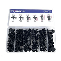 100 pièces Clips de voiture universels attaches en plastique pare-chocs ensemble pousser goupille de retenue Rivet pare-chocs porte garniture panneau attache Clip Kit