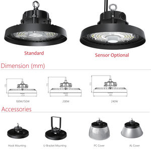 Potencia de luz LED de alta bahía de aluminio IP65 más rentable y CCT seleccionable para la industria de almacenes interiores e Iluminación comercial - Product Image 4