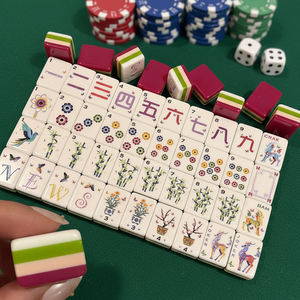 Mahjong américain de luxe sculpté en acrylique, 4 couches, modèle <span class=keywords><strong>Leti</strong></span>, vente en gros directe d'usine, 160 tuiles de Mahjong américain - Product Image 1