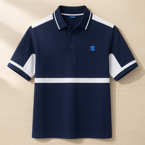 Camiseta de Golf de Manga Corta con Cuello y Contraste de Dos Tonos, Estilo Casual, Transpirable y Ligera para Uso Diario - Product Image 2