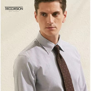 Elegante <span class=keywords><strong>Camisa</strong></span> <span class=keywords><strong>Columbia</strong></span> Vintage <span class=keywords><strong>para</strong></span> <span class=keywords><strong>Hombre</strong></span>, con Botones, Manga Larga, Transpirable, a Rayas Azules, Estilo Casual de Negocios - Product Image 3
