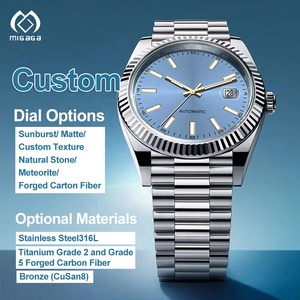 Orologio Meccanico Personalizzato da Uomo e Donna in Acciaio Inossidabile con Quadrante Luminoso a Mezzaluna, Superficie in Zaffiro, Calendario e Resistenza all'Acqua - Product Image 1