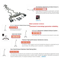Système d'échappement Catback en acier inoxydable 304 brossé, épaisseur 1,5 mm, ajustement universel, matériaux personnalisés, garantie 5 ans