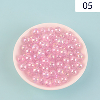 Perles acryliques scintillantes transparentes 8mm 10mm 12mm avec trou pour la fabrication de bijoux perles rondes multicolores pour la vente en gros