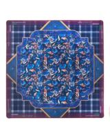 Tapis de Mahjong Moderne de Luxe Tropical Turquoise, Motif Singes de la Jungle, Tigres Blancs, Fleurs, 31,5 Pouces, Antidérapant, Portable, Écologique