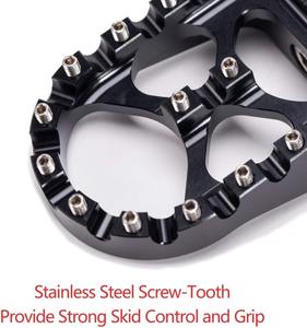 Repose-pieds larges CNC 360 °    Style MX Chopper Bobber pour Harley Dyna Sportster Fatboy Iron 883 Noir - Product Image 3