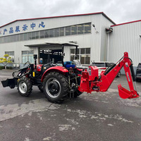Traktor Mini 4 Roda Penggerak 4x4 Termurah Bermesin Diesel 50hp/60hp/70hp/80hp/90hp dengan Loader Backhoe