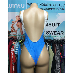 Bañador personalizado <span class=keywords><strong>de</strong></span> corte alto para mujer, traje <span class=keywords><strong>de</strong></span> baño <span class=keywords><strong>de</strong></span> una pieza con estampado <span class=keywords><strong>de</strong></span> logotipo - Product Image 6