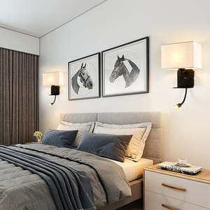 Lámpara de pared interior de lectura moderna de nuevo diseño, decoración del hogar, cabecera, pasillo de Hotel, tela de vidrio Led - Product Image 5