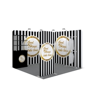 Stand d'exposition personnalisé en tissu tendu, sans outil, avec boutons-pression en aluminium et graphique par sublimation