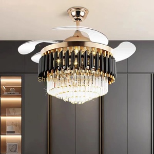 Résidentiel moderne Smart Home décoratif télécommande or cristal grands ventilateurs de plafond avec lumières LED télécommande - Product Image 5