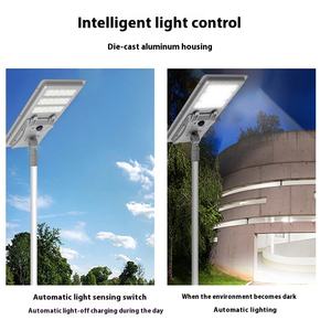 Poste de farola LED solar integrado de lobo salvaje exclusivo transfronterizo, montaje en pared plano para instalación en carretera - Product Image 6