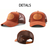 Gorras Trucker de Pana de 5 Paneles Personalizadas de Fábrica, de Alta Calidad, Unisex, con Logotipo Bordado Personalizado, Gorras de Béisbol de Malla